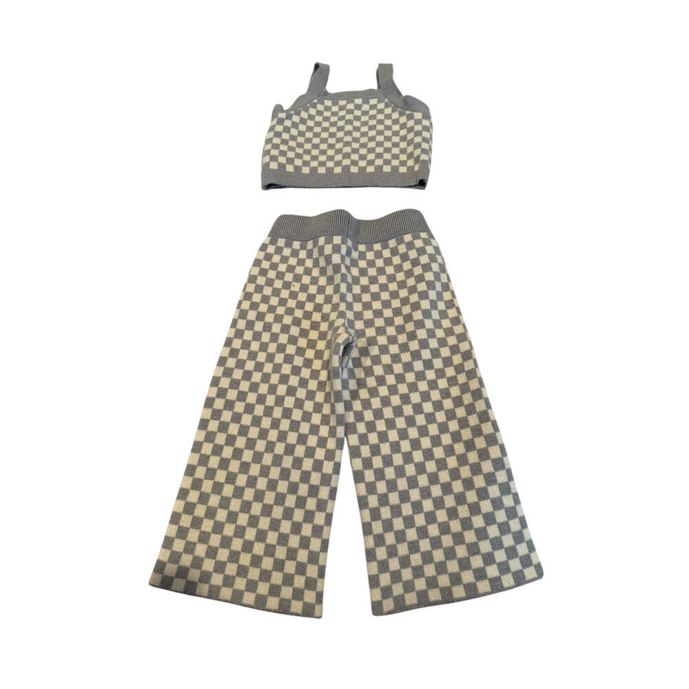 Rylee + Cru Gray Checkered Kids Matching Set - Picture 4 of 8